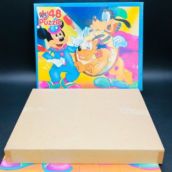 Vintage 1989 Mickey Mouse & Goofy Circus Show Jigsaw Puzzle - 48 Pcs COMPLETE - Picture 10 of 10
